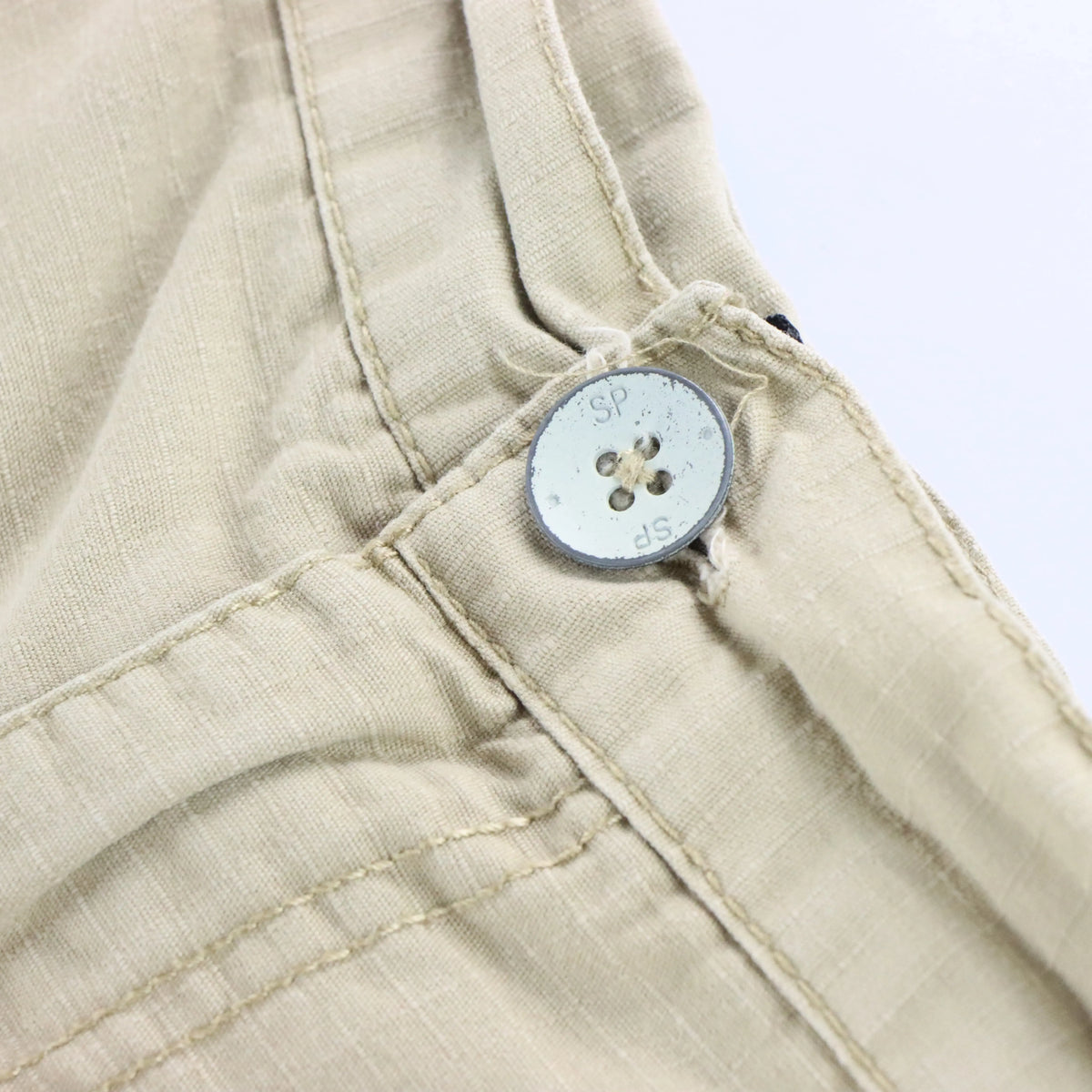 Vintage SOUTHPOLE Y2K Cargo Tan Brown Pocket Straps Jorts Shorts (32)