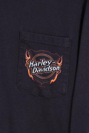 HARLEY DAVIDSON Don Waugh Eagle & Flame Detail Long Sleeve Tee (L)