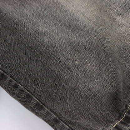Vintage SOUTHPOLE Y2K Brown Stitching Dark Grey Faded Jorts Denim Shorts (34)