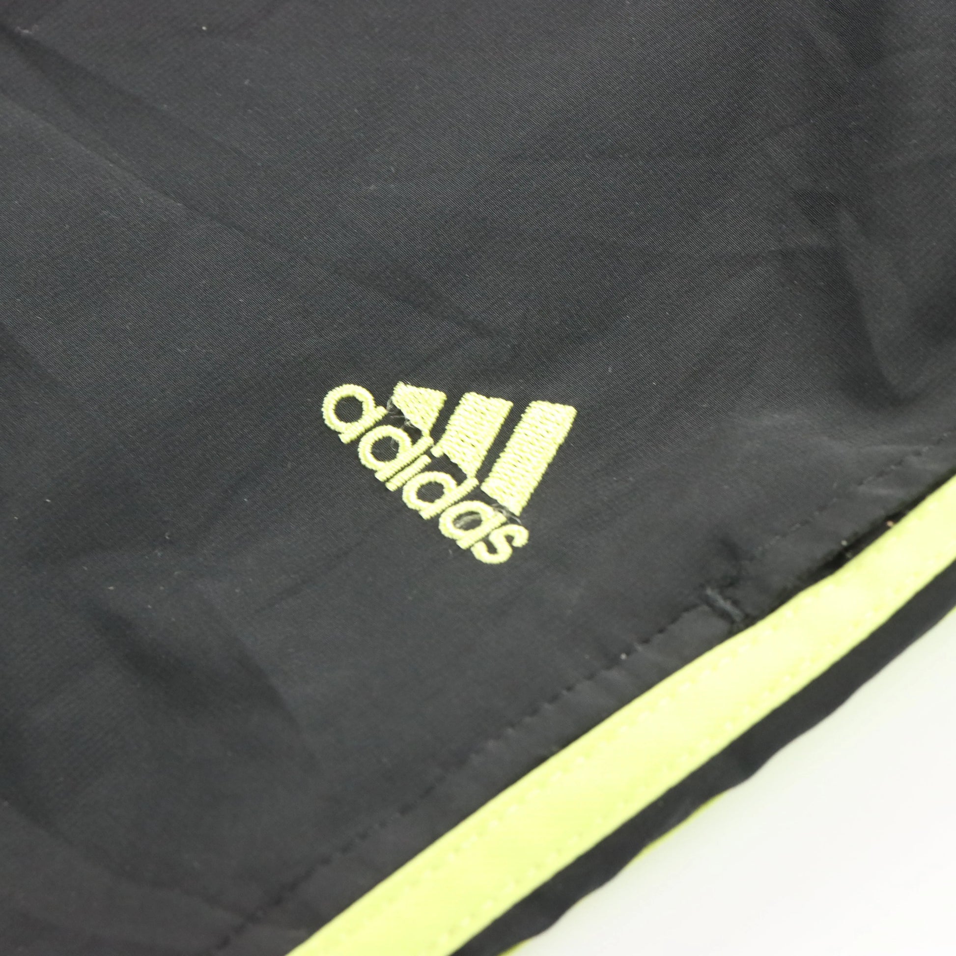 ADIDAS Embroidered Logo 3-Stripe Black & Fluro Track Pants (L) - Vintage Sole Melbourne