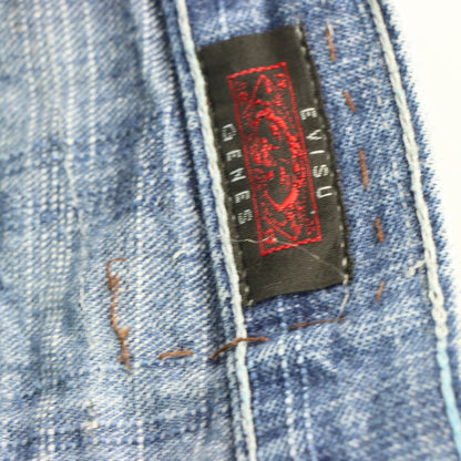 EVISU Embroidered Logo Jorts Denim Jean Shorts (34) - Vintage Sole Melbourne