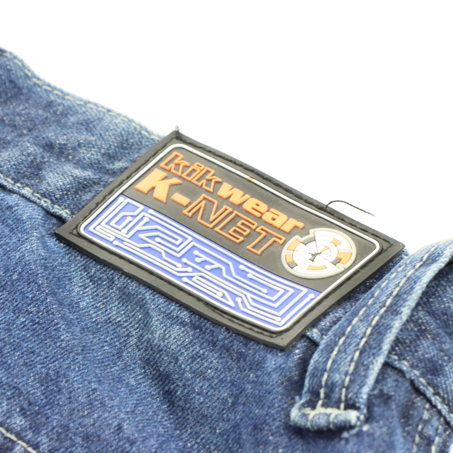 KIKWEAR Y2K Embroidered Cargo Wide Leg Denim Jeans (34)