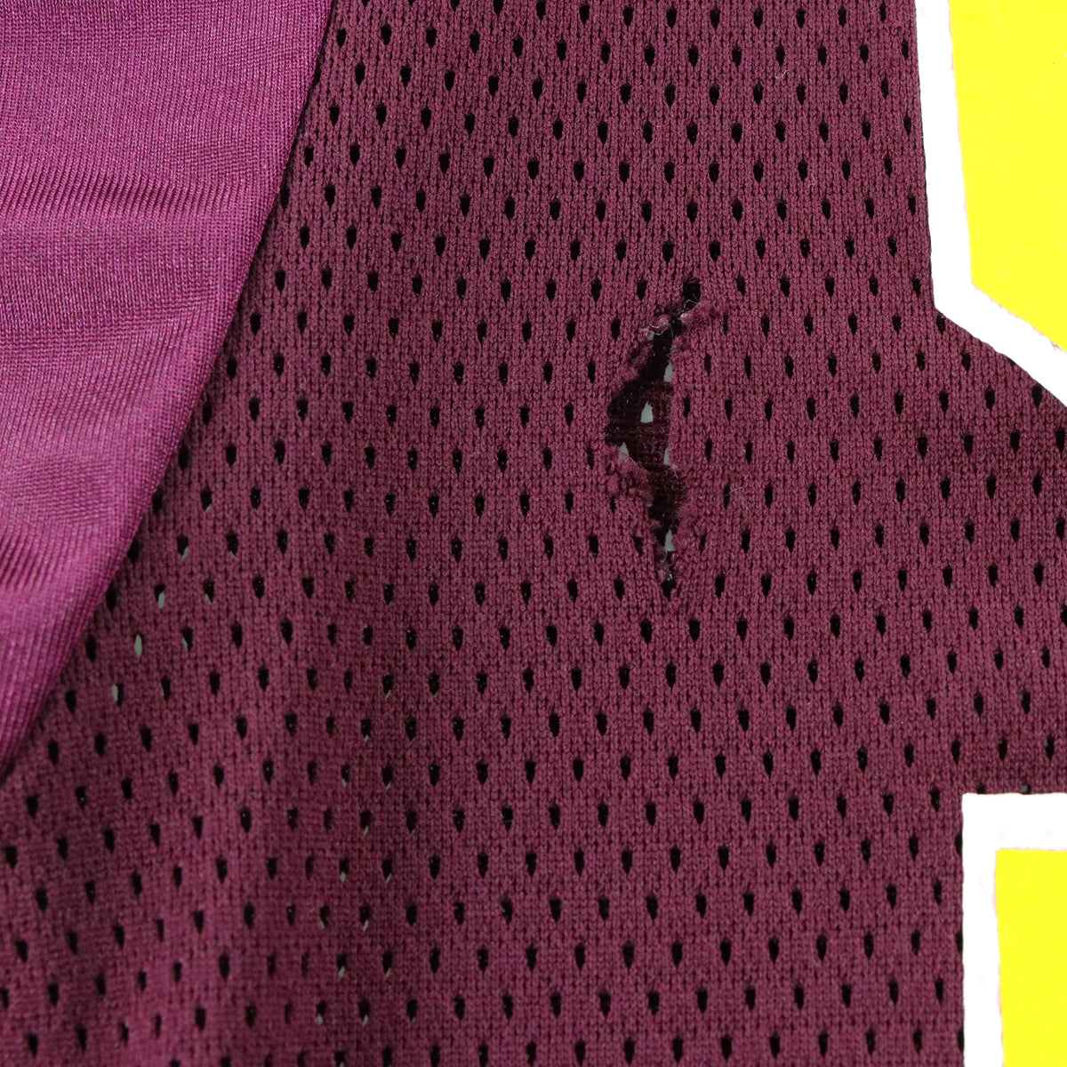 Vintage American Football "Pop Warner Little Scholars" #94 Maroon & Yellow USA Made Jersey (L)
