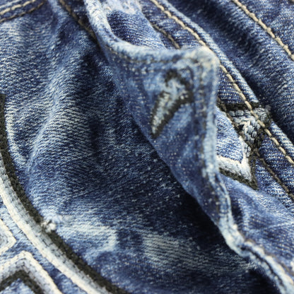 AFFLICTION Y2K Cross Embroidered Pockets Distressed Jeans (32 x 32)