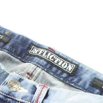 AFFLICTION Y2K Patchwork Grunge Distressed Acid Wash Jeans (31)