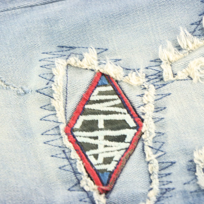 AFFLICTION Y2K Patchwork Grunge Distressed Acid Wash Jeans (31)