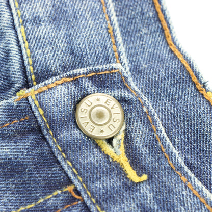 Vintage EVISU Embroidered Big Gold Seagull Logo Blue Jeans (42)