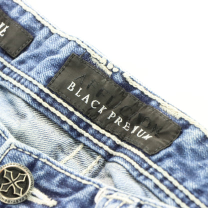 AFFLICTION Y2K Embroidered Cross Grunge Faded Jeans (34)