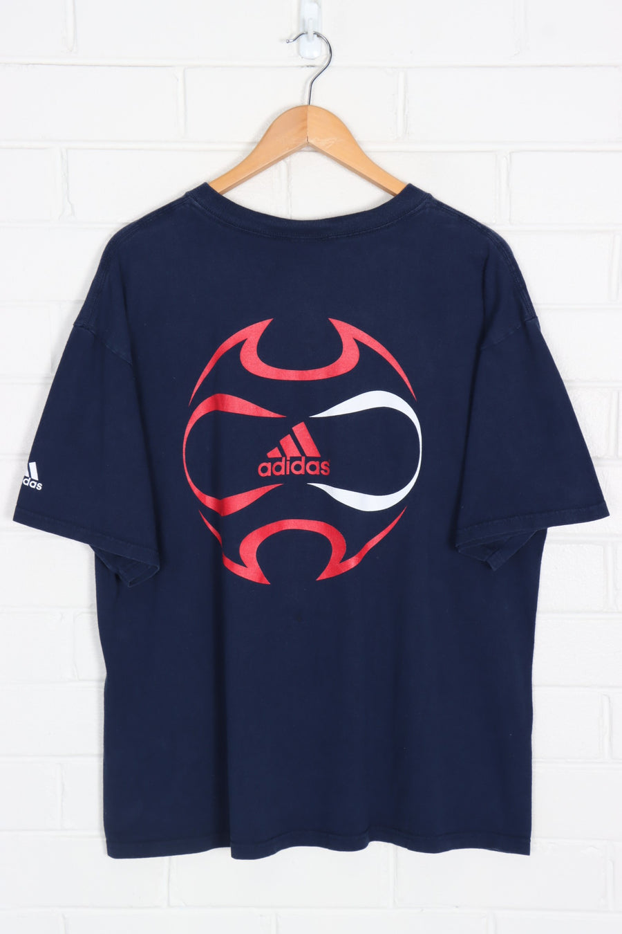 ADIDAS x Red Bull Red & Navy Soccer Promo Tee (XL)