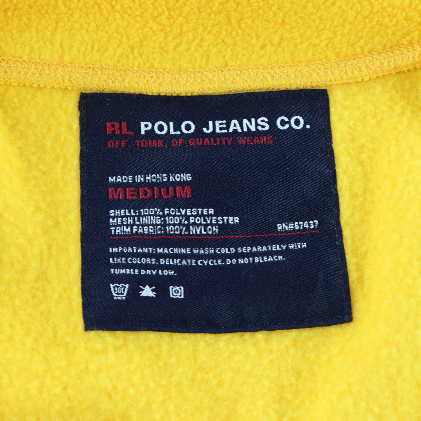 RALPH LAUREN POLO JEANS Yellow Fleece Hide Away Hood Vest (M) - Vintage Sole Melbourne