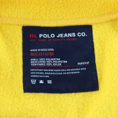 RALPH LAUREN POLO JEANS Yellow Fleece Hide Away Hood Vest (M) - Vintage Sole Melbourne
