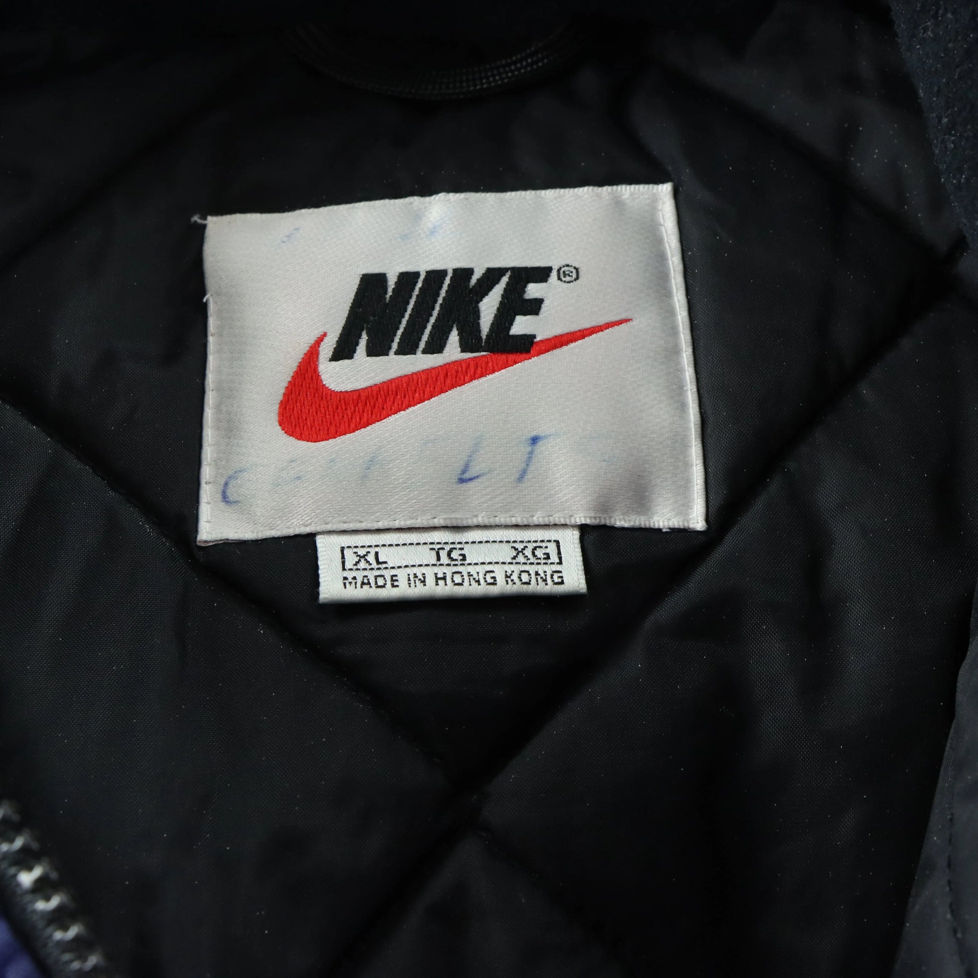 NIKE 90s Navy & Black Centre Swoosh 1/2 Zip Heavy Windbreaker Jacket (XL) - Vintage Sole Melbourne