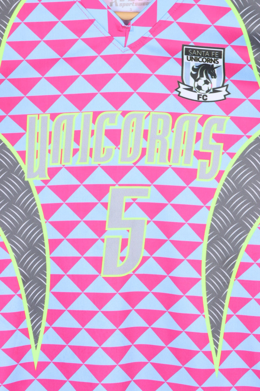 Santa Fe Unicorns #5 'Katelyn' Retro Printed Soccer Jersey (S)