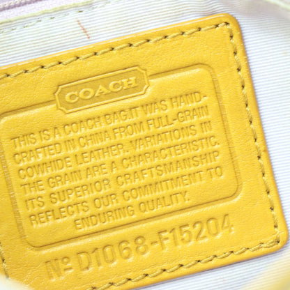 COACH F15204 Buckle Pleated Leather Yellow Shoulder Bag - Vintage Sole Melbourne