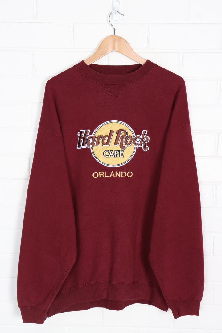 HARD ROCK CAFE Orlando Big Logo Burgundy Sweatshirt (XXL)