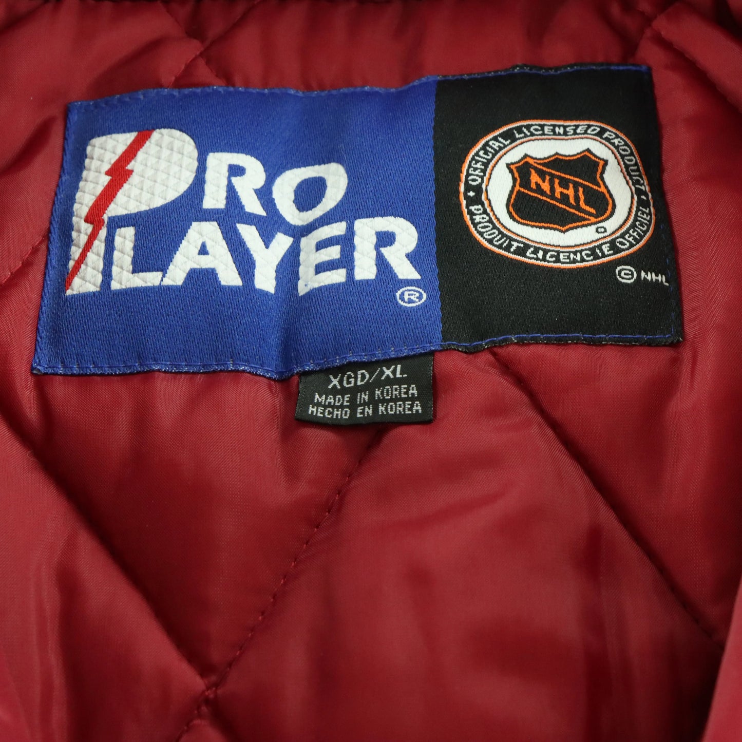 Colorado Avalanche PRO PLAYER Korean Made NHL Quilt Lined Full Zip Jacket (XL) - Vintage Sole Melbourne