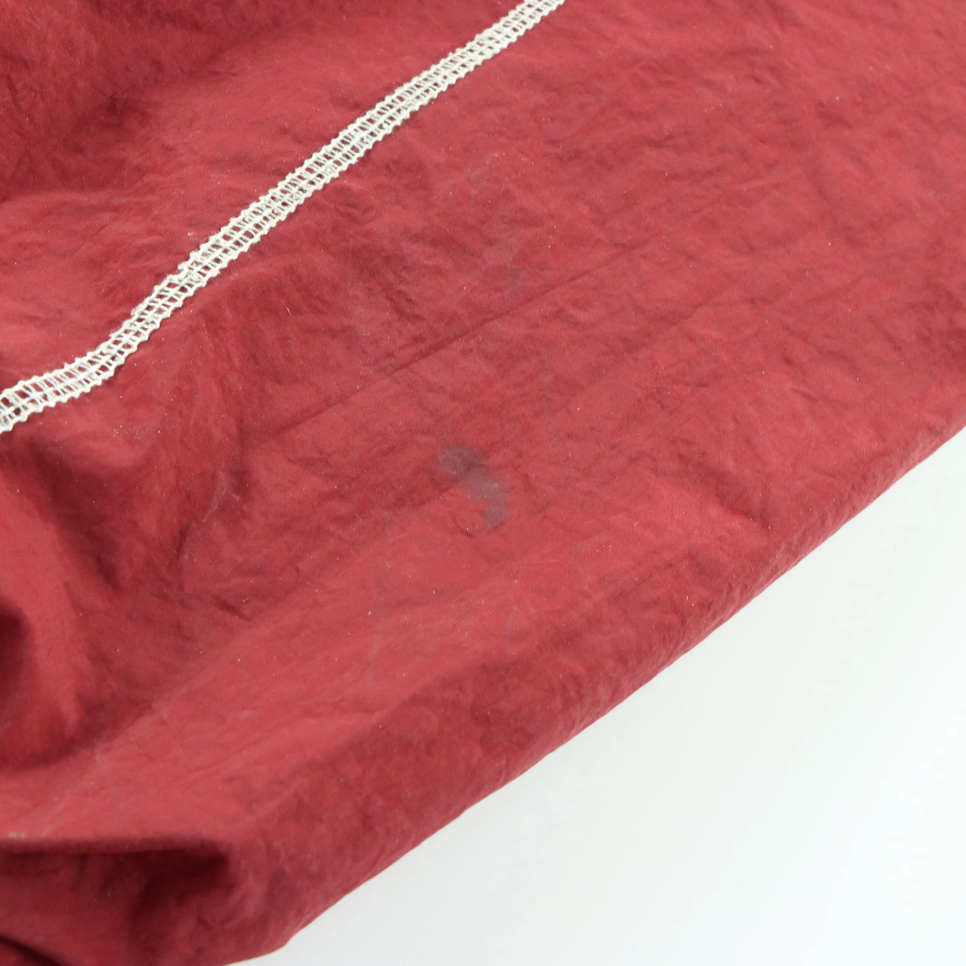 NIKE Burgundy & Bright Blue Embroidered Swoosh Hooded Windbreaker Jacket (L) - Vintage Sole Melbourne