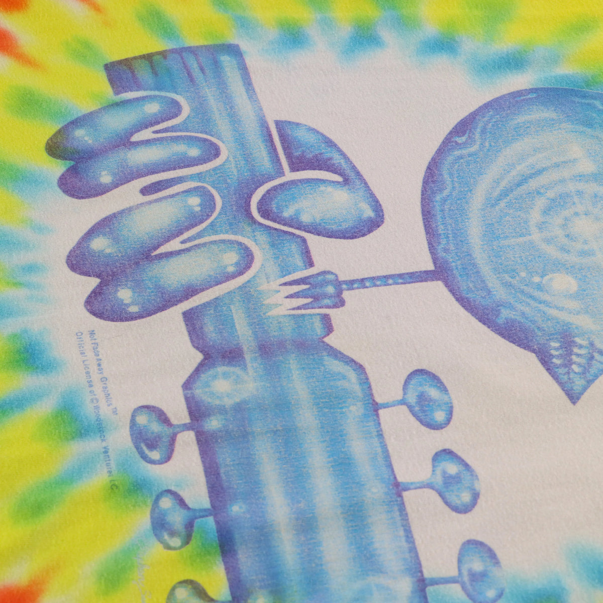 Vintage WOODSTOCK Fair Psychedelic Rainbow Tie Dye Single Stitch T-Shirt (XL)