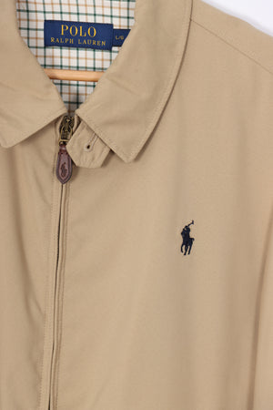 RALPH LAUREN POLO Beige Bi-Swing Harrington Jacket (L-XL)