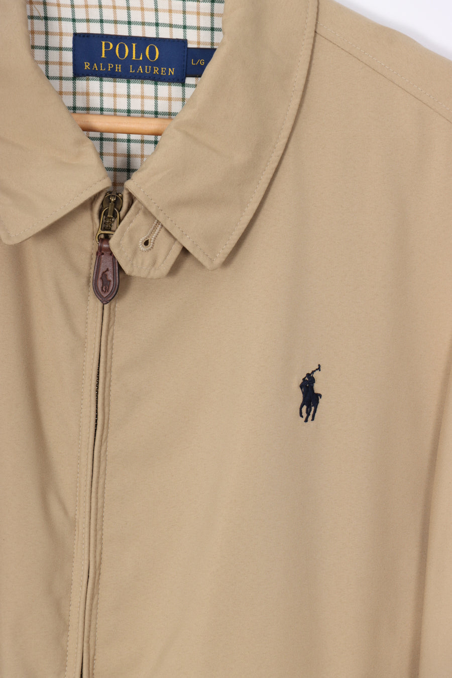 RALPH LAUREN POLO Beige Bi-Swing Harrington Jacket (L-XL)