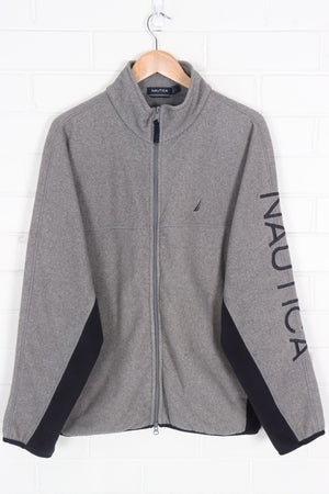 NAUTICA Embroidered Yellow & Grey Full Zip Fleece (XL)