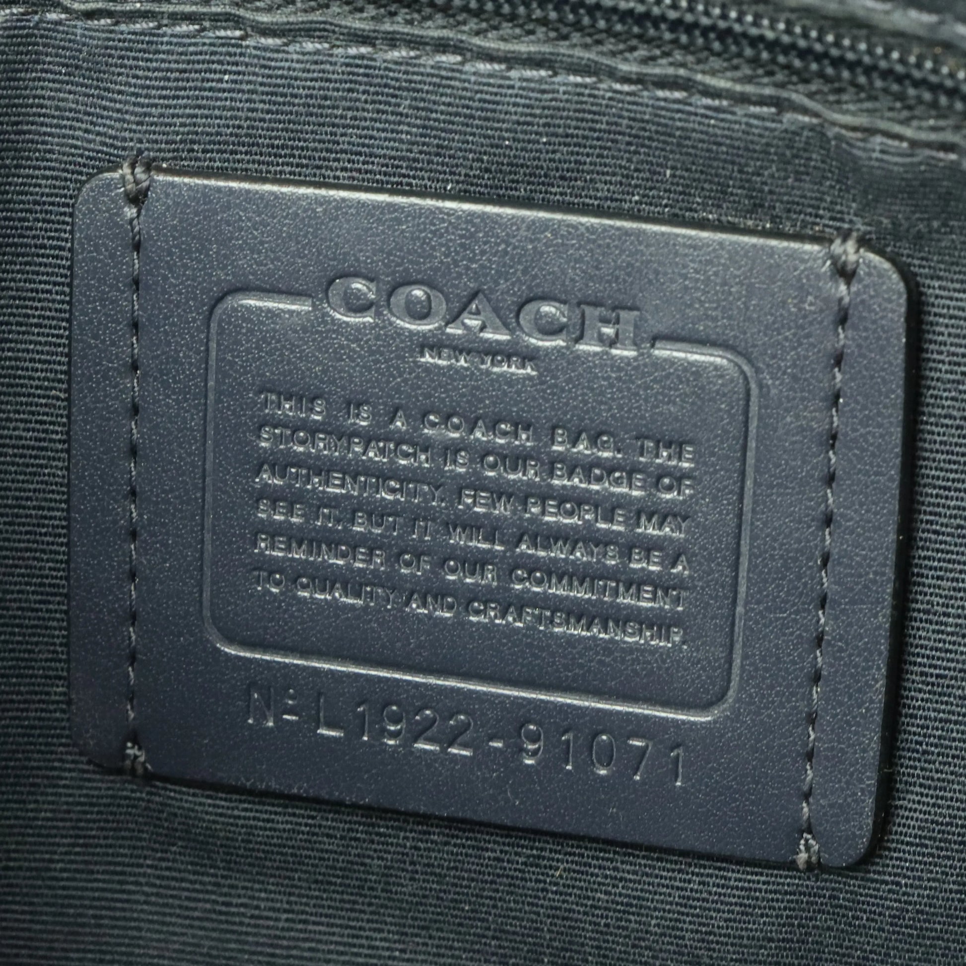 COACH 'Rowan' Cream & Navy Signature Monogram Satchel Bag - Vintage Sole Melbourne