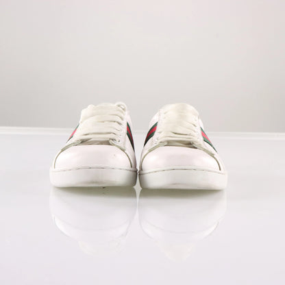 GUCCI Signature Red & Green Stripe Italian Made White 'Ace' Sneakers (40)