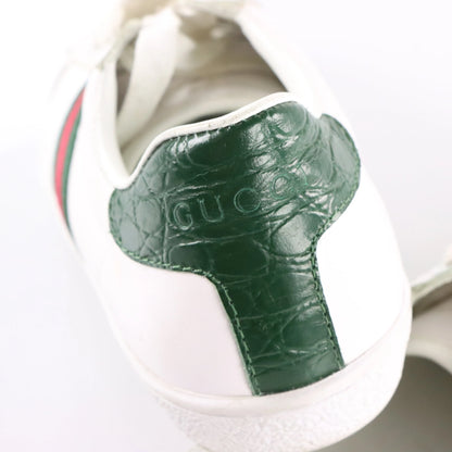 GUCCI Signature Red & Green Stripe Italian Made White 'Ace' Sneakers (40)