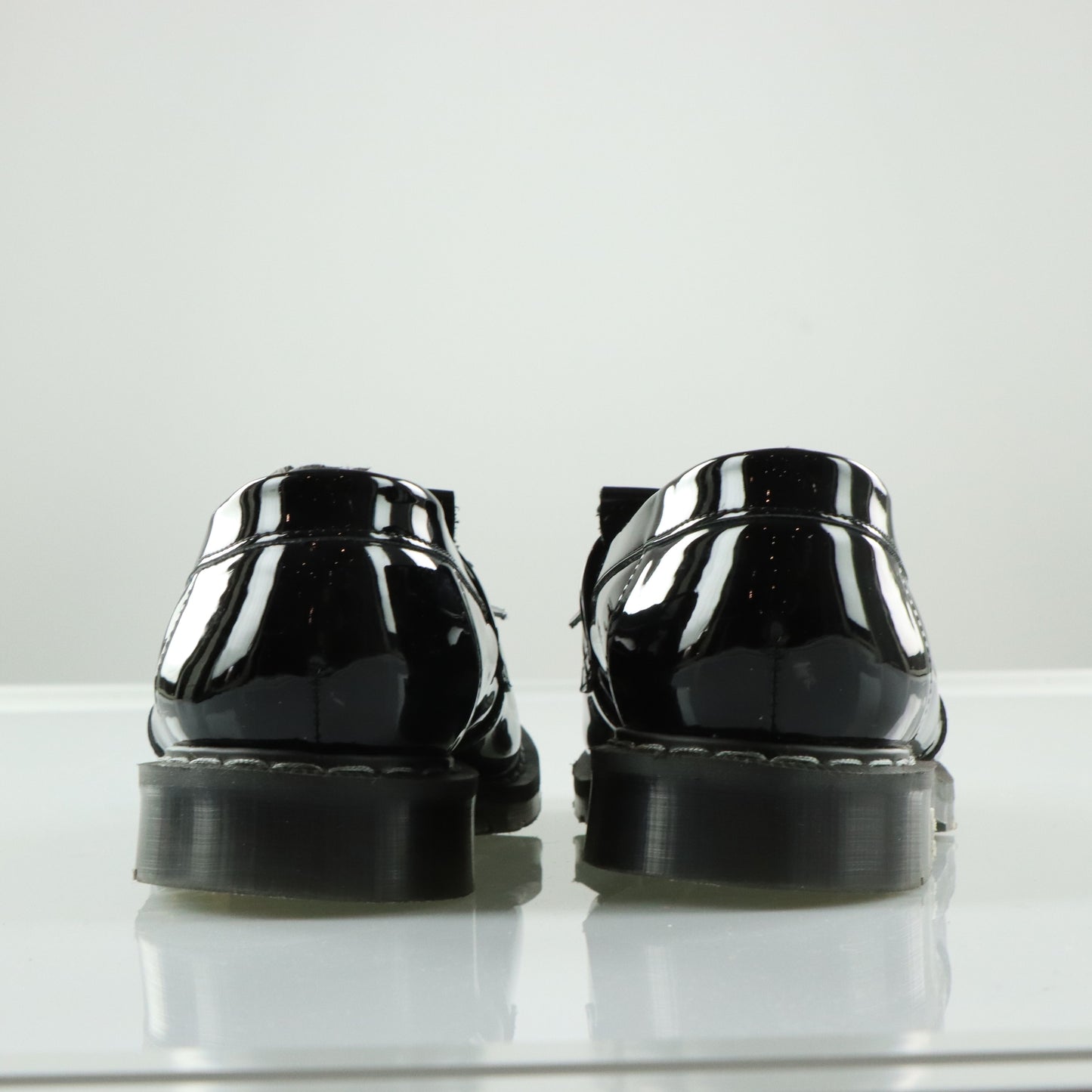 SOLOVAIR Black Patent Tassel Loafers England Made (9)