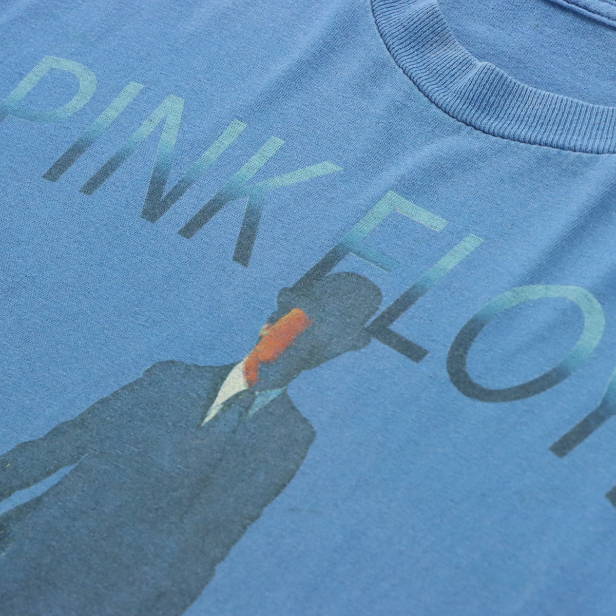 Vintage PINK FLOYD 'Wish You Were Here' Faceless Man Blue Music Band T-Shirt (L-XL)