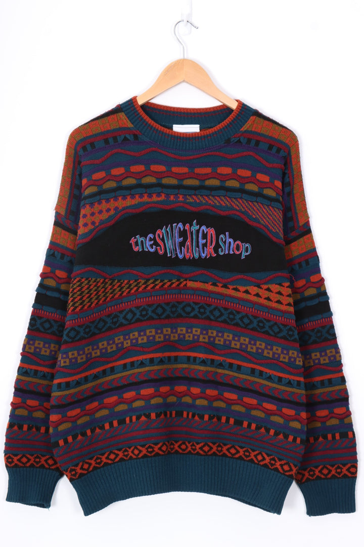 THE SWEATER SHOP UK Made Coogi Style Embroidered Knit (L-XL)