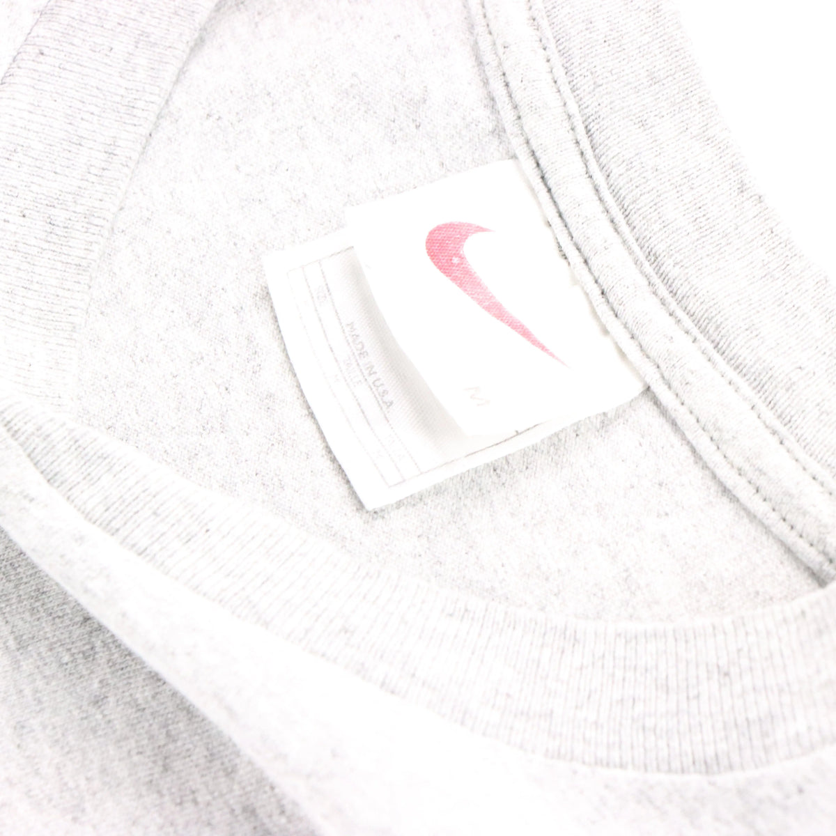 Vintage NIKE Embroidered Swoosh Logo USA Made Grey & Black T-Shirt (M)