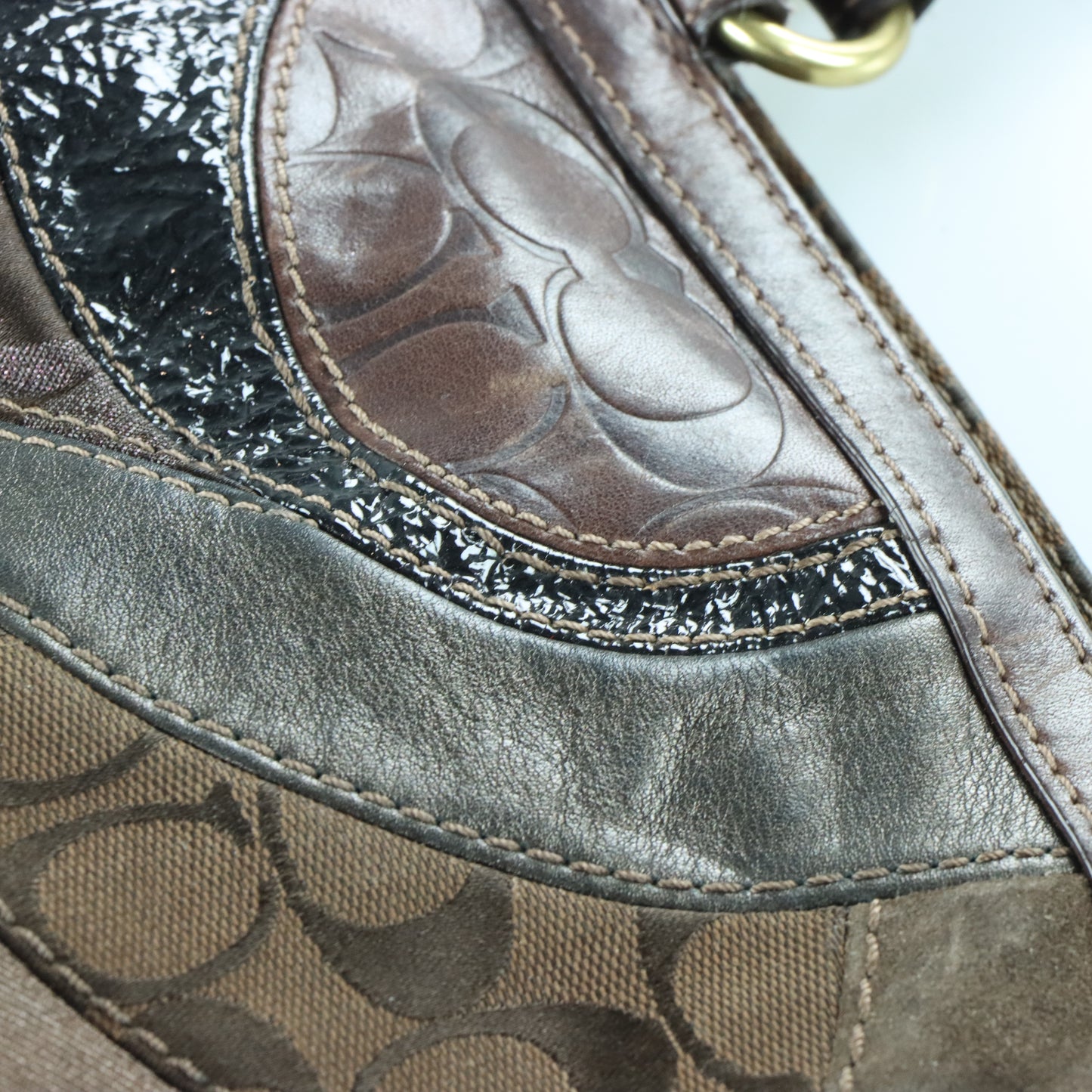 COACH Y2K Patchwork 13516 Chocolate Brown Handbag