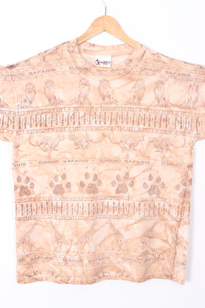 DISNEY Kilimanjaro Safaris Animal Kingdom All Over T-Shirt (M)