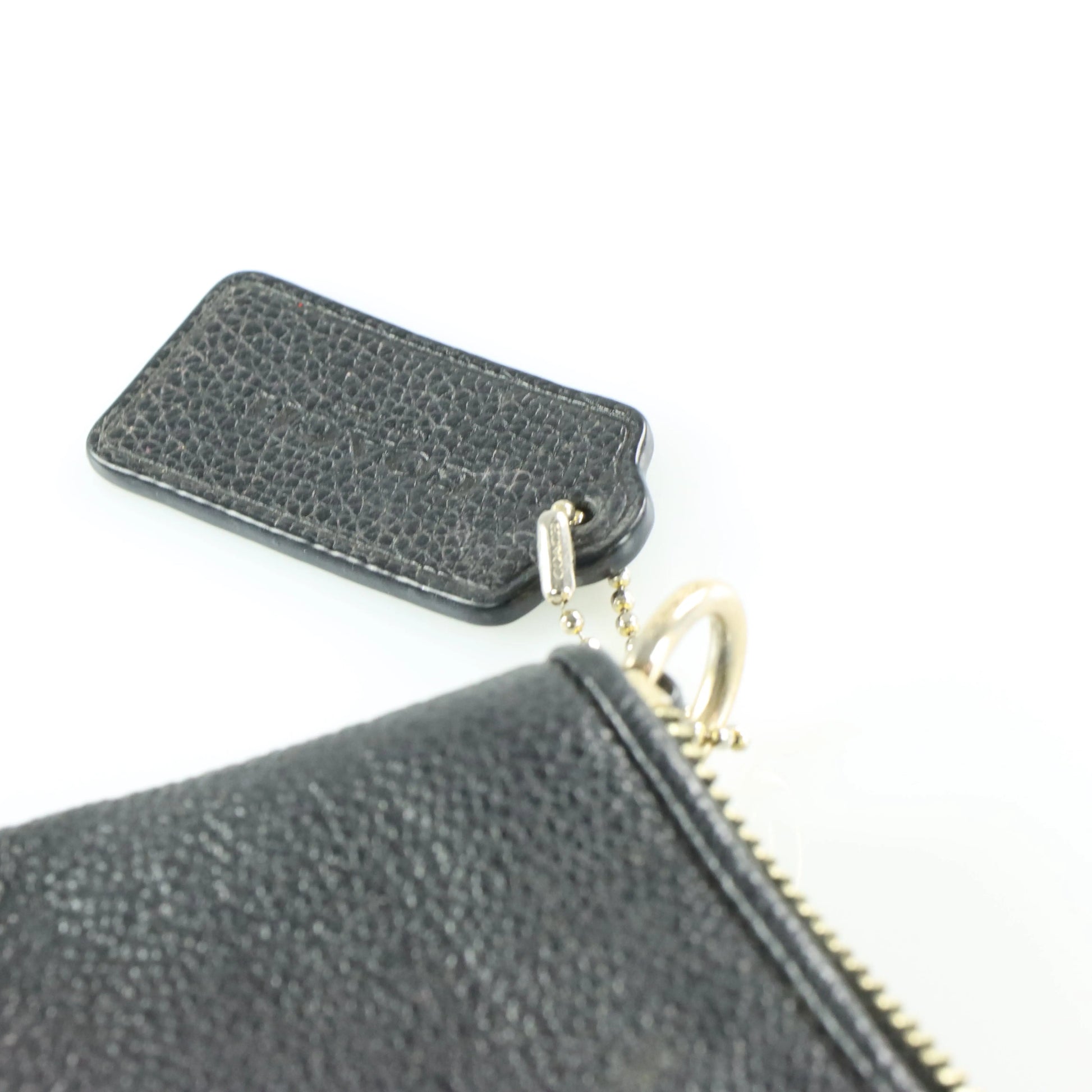 COACH 'Kelsey' Geometric Metallic Suede Black Leather Satchel Bag - Vintage Sole Melbourne