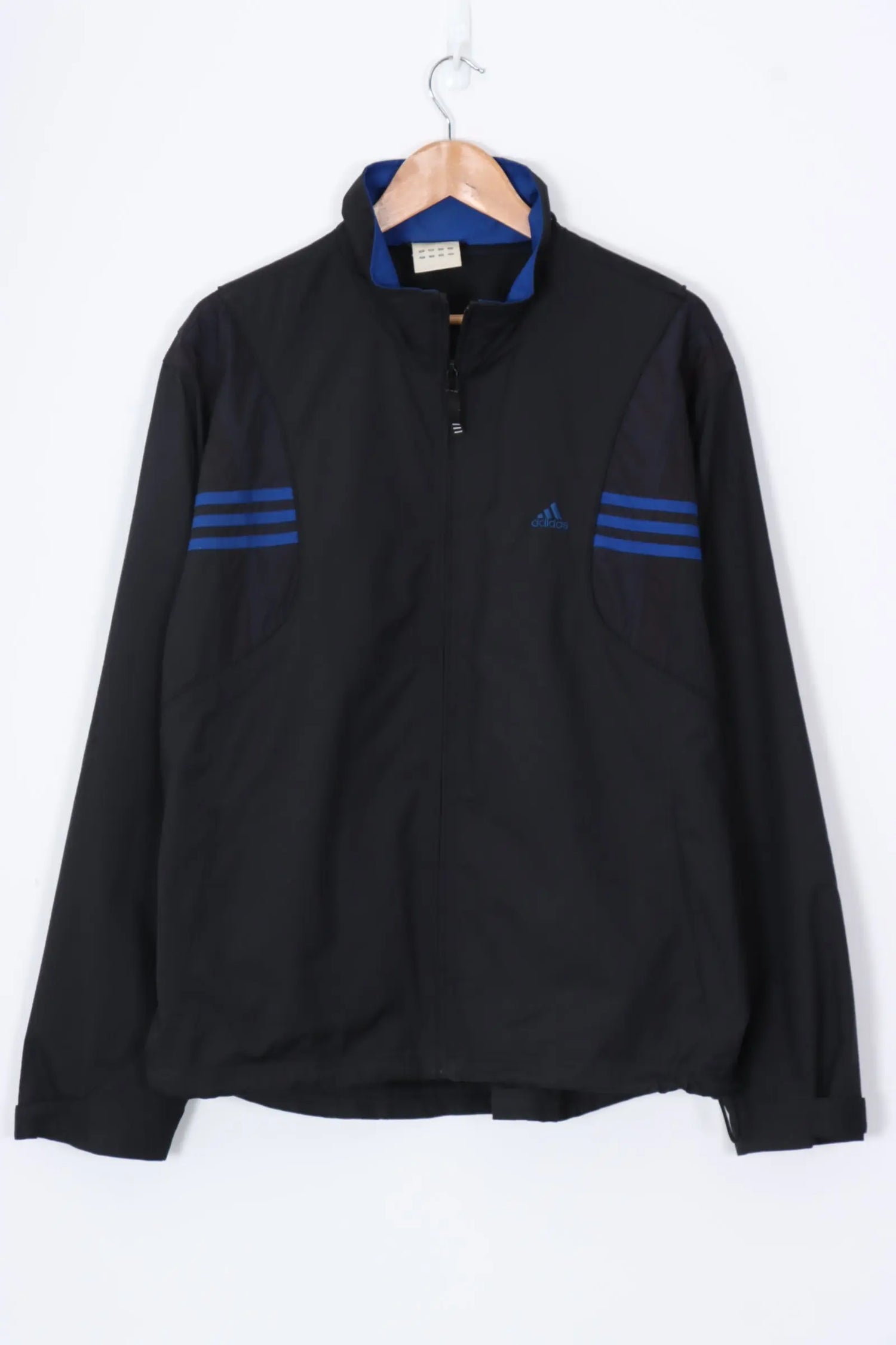 ADIDAS 3-Stripe Royal Blue & Black Embroidered Windbreaker Jacket (XL) Vintage Sole Melbourne