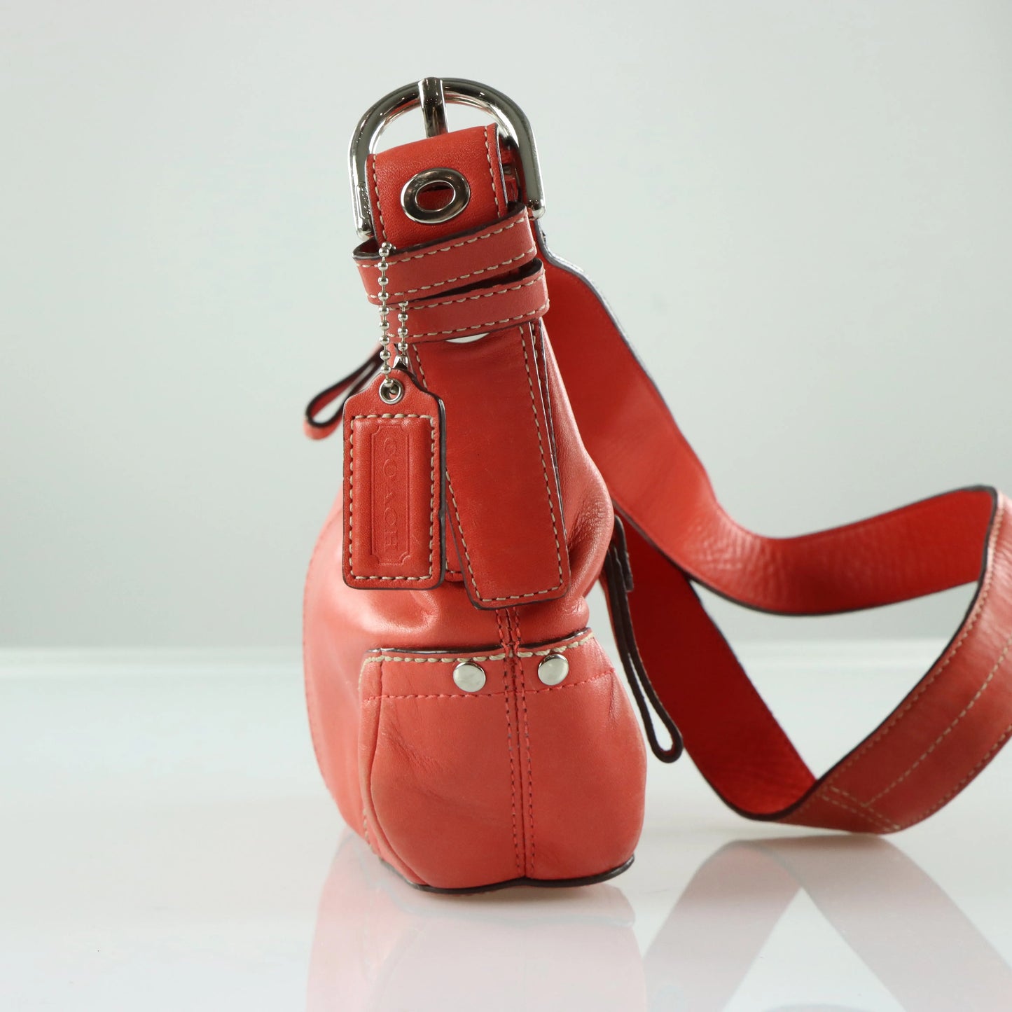 COACH Coral Leather Adjustable Buckle Strap Z14700 Handbag - Vintage Sole Melbourne