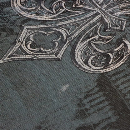 Vintage AFFLICTION Y2K Reversible Distressed Grunge Cross Blue Long Sleeve T-Shirt (XXL)