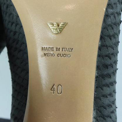 EMPORIO ARMANI Grey Embossed Snake Print Leather Pumps (40) - Vintage Sole Melbourne