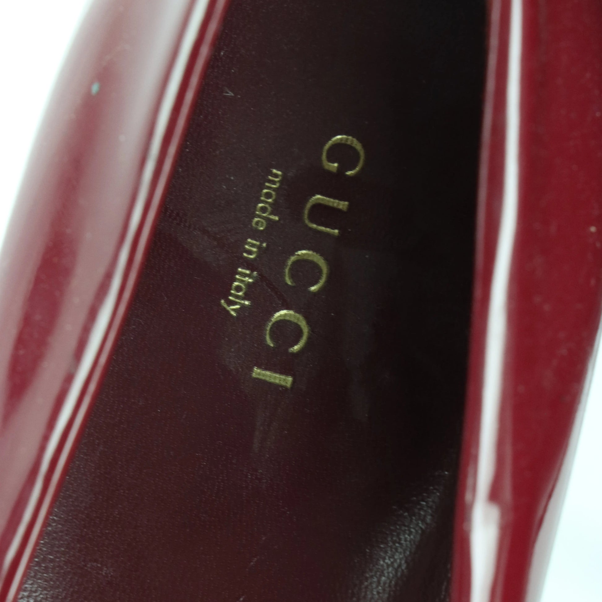 GUCCI Platform Pump Burgundy Italy Made Heels (38.5) - Vintage Sole Melbourne