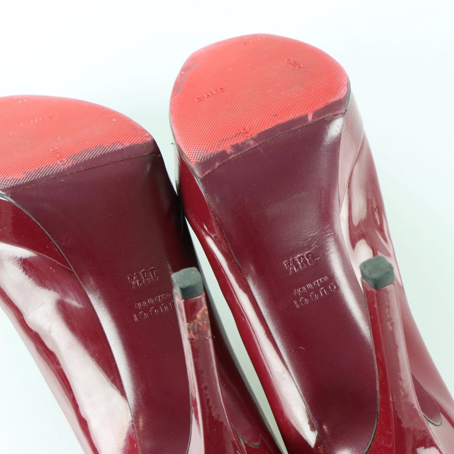 GUCCI Platform Pump Burgundy Italy Made Heels (38.5) - Vintage Sole Melbourne
