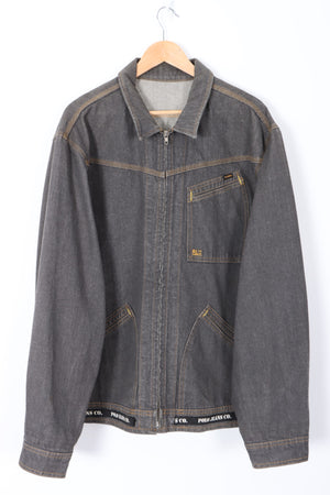 Vintage RALPH LAUREN Denim Front Zip Jacket (XXL)