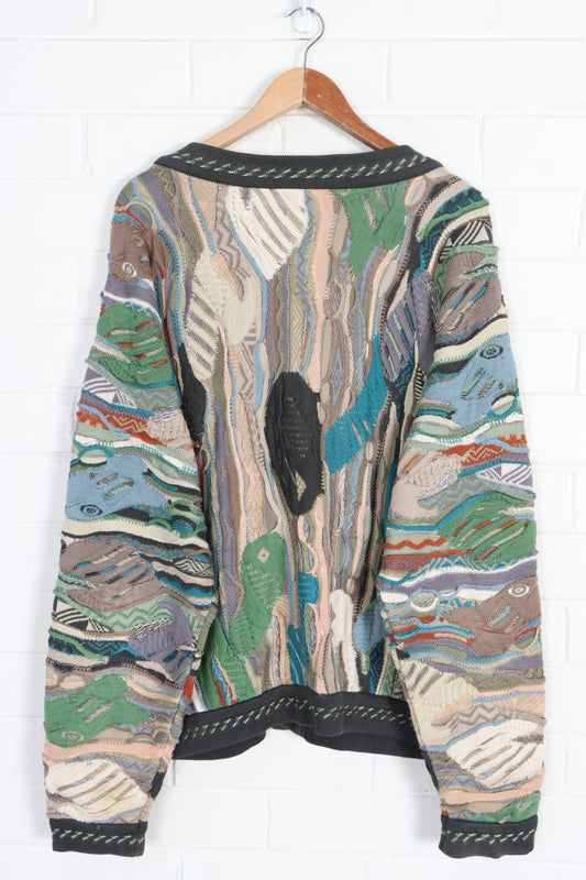 Vintage COOGI Multicoloured 3D Knit Cardigan Australia Made (L)