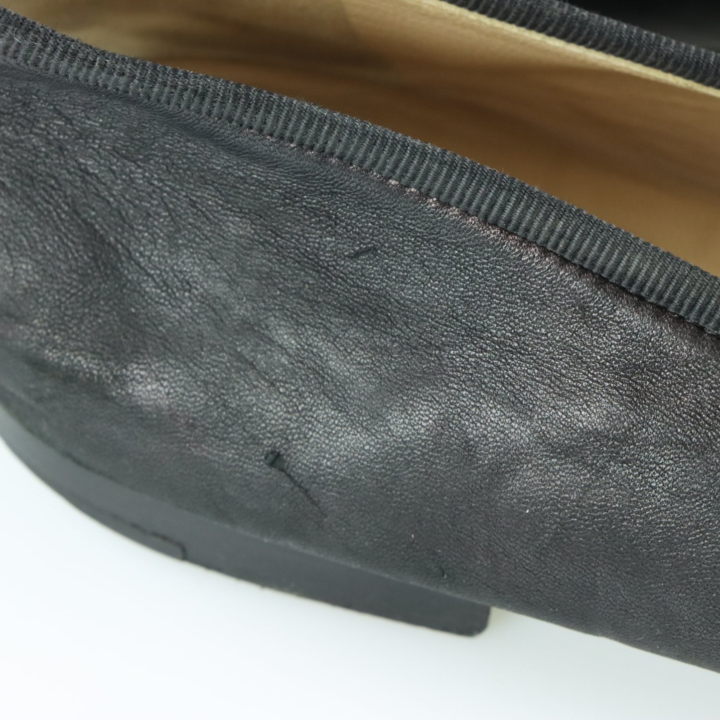 CHANEL Bow Patent Toe Classic Logo Black Ballet Flats (41.5)