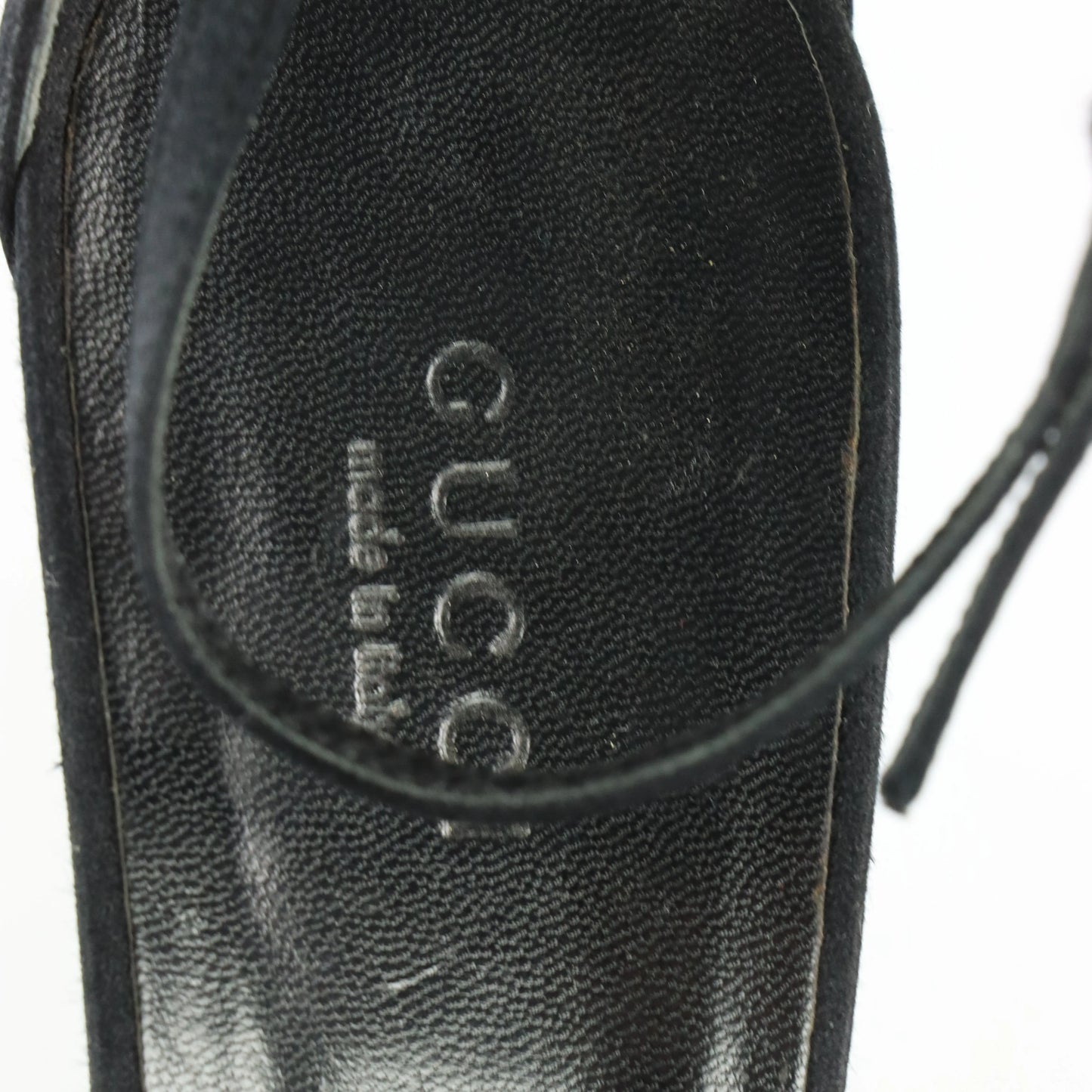GUCCI Crystal Embellished Black Satin Italy Made Sandal Heels (7B) - Vintage Sole Melbourne