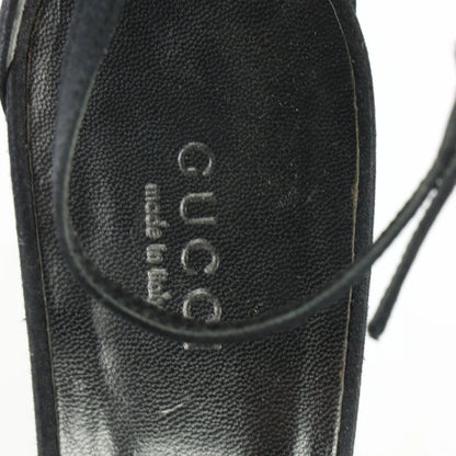 GUCCI Crystal Embellished Black Satin Italy Made Sandal Heels (7B) - Vintage Sole Melbourne