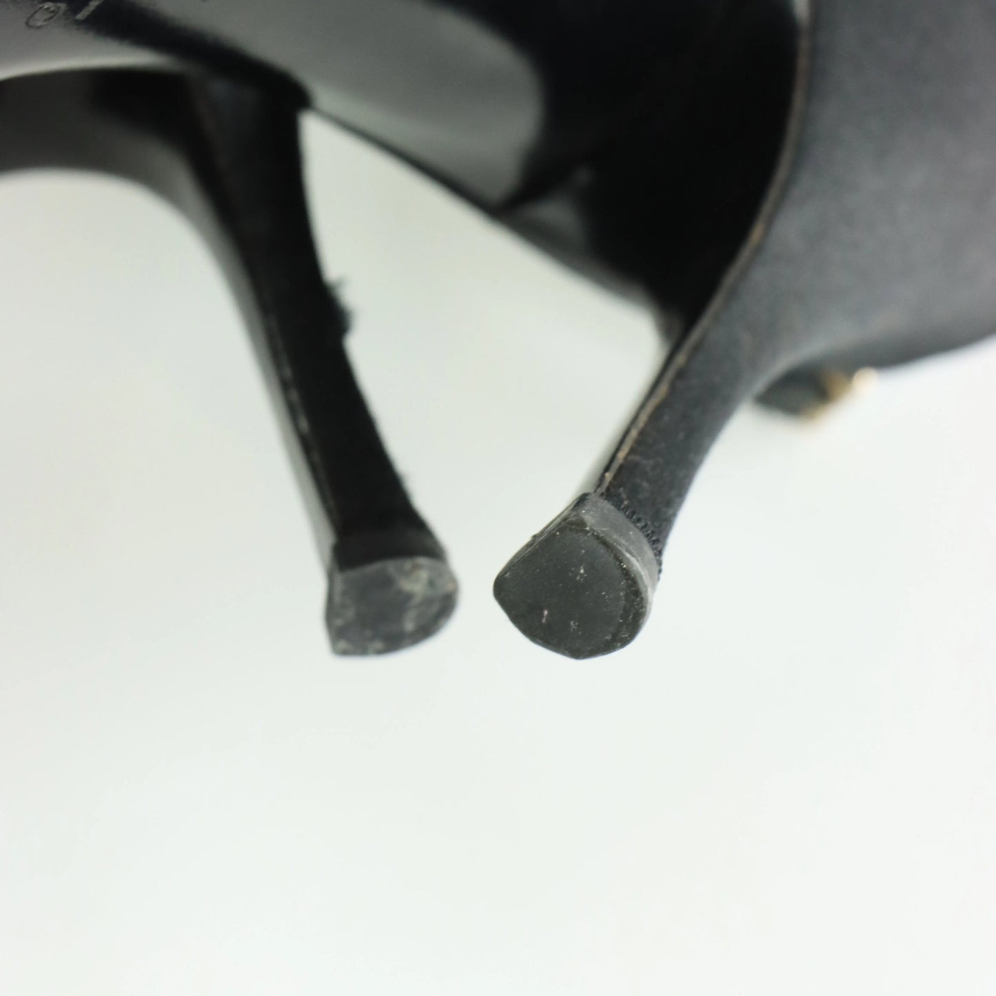 GUCCI Crystal Embellished Black Satin Italy Made Sandal Heels (7B) - Vintage Sole Melbourne