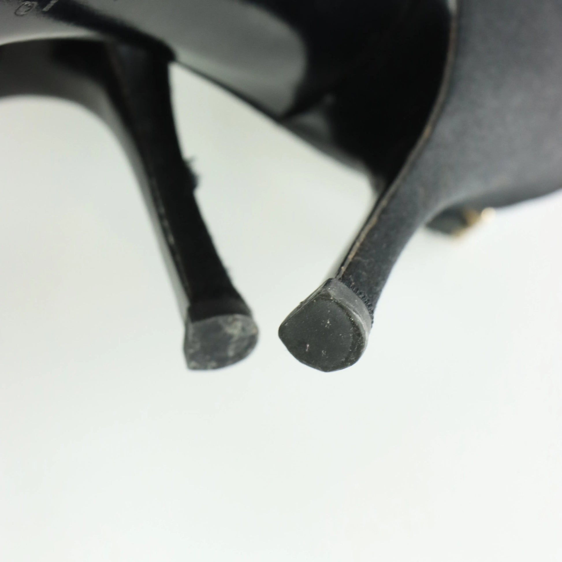 GUCCI Crystal Embellished Black Satin Italy Made Sandal Heels (7B) - Vintage Sole Melbourne