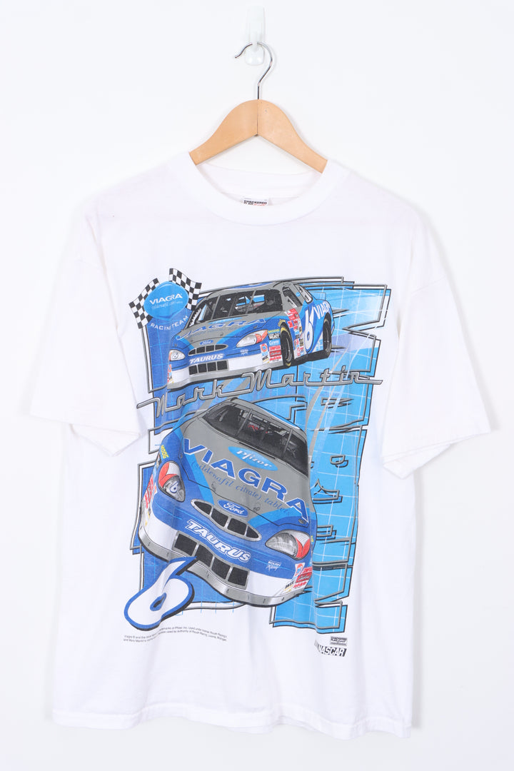 NASCAR Mark Martin #6 'Viagra Racing Team' White T-Shirt (L)