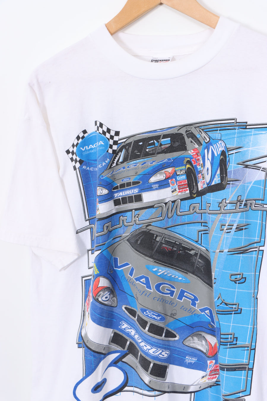 NASCAR Mark Martin #6 'Viagra Racing Team' White T-Shirt (L)